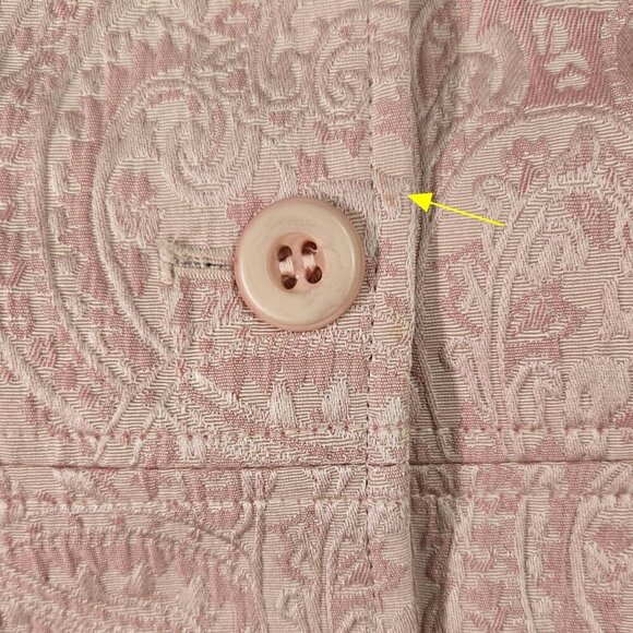 Tapemeasure Anthropologie Pink Paisley Brocade Button-Up Military Jacket - Picture 9 of 10
